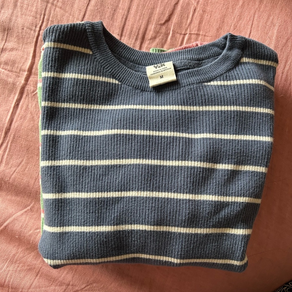 Lucy & Yak Striped Ribbed Top M
